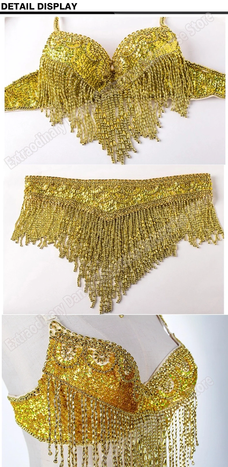 Performance Costume Sexy Arab Tassel Beaded Belly Dance Costume In Sexy ...