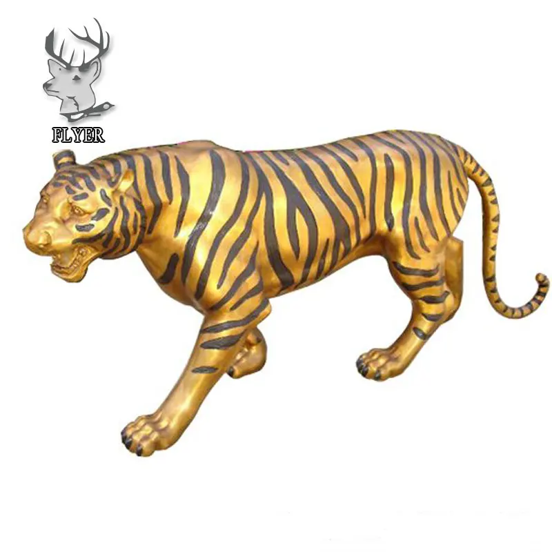 Outdoor Decorative Lifesize Animal Antique Bronze Tiger Statue For