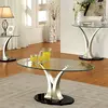 Stainless Steel Distinct Pedestals 8mm Bevelled Tempered Glass Top Coffee Tables