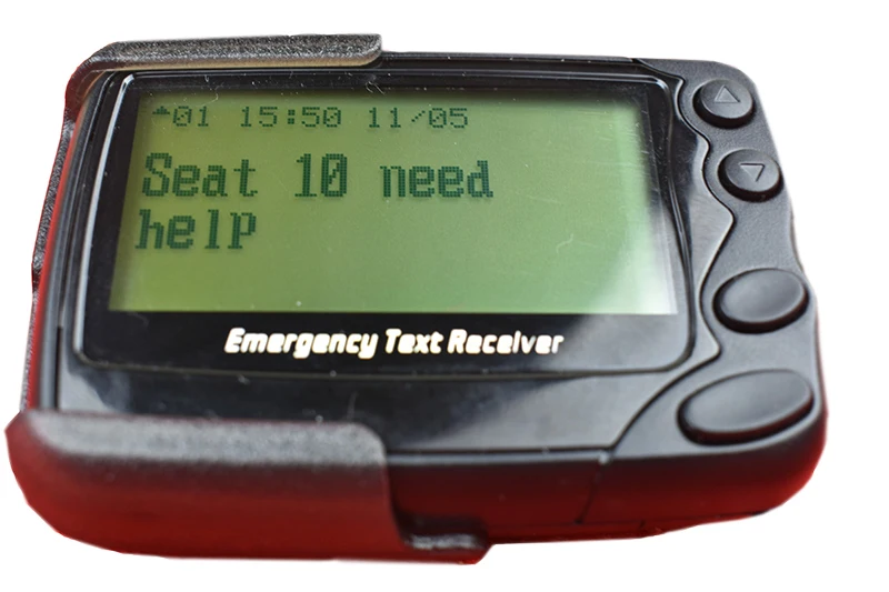 Multifunctional Wireless Emergency Beeper 4 Lines Text Alphanumeric