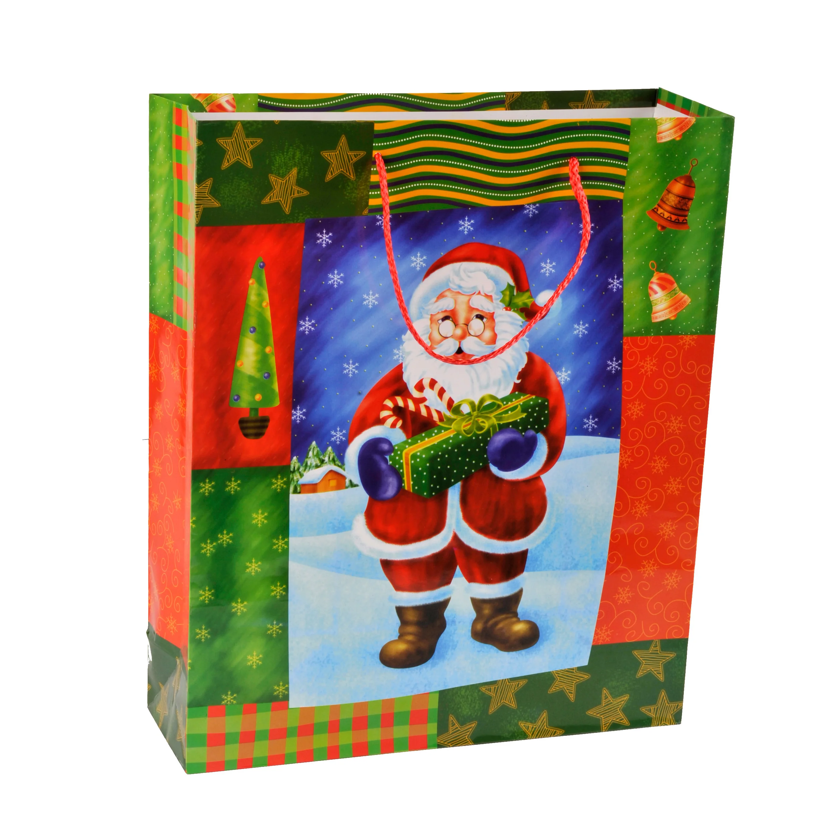 Wholesale Snowman Print Children Christmas Gift Paper Gift Bags With Two Handles