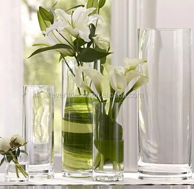 Cheap Glass Flower Vase Clear Cylinder Wedding Vases For Wholesale