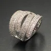 Echsio Hand Pave Setting White Tiny CZ Multistones Ring Gold and Platinum Plating Guaranteed 4 Size Dinner Jewelry Women CP369