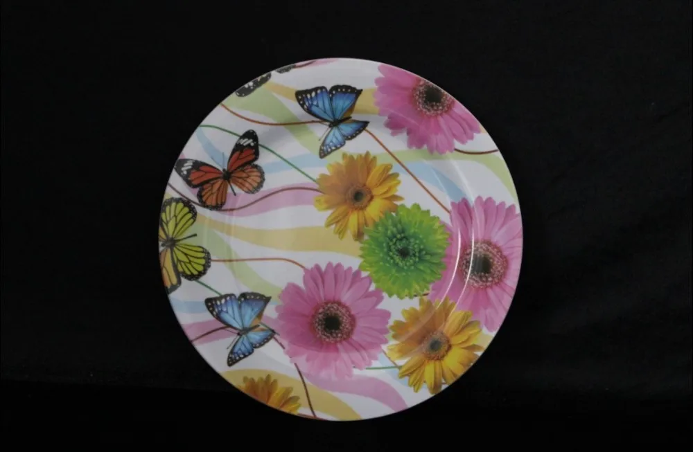 100%melamine colorful butterfly plate