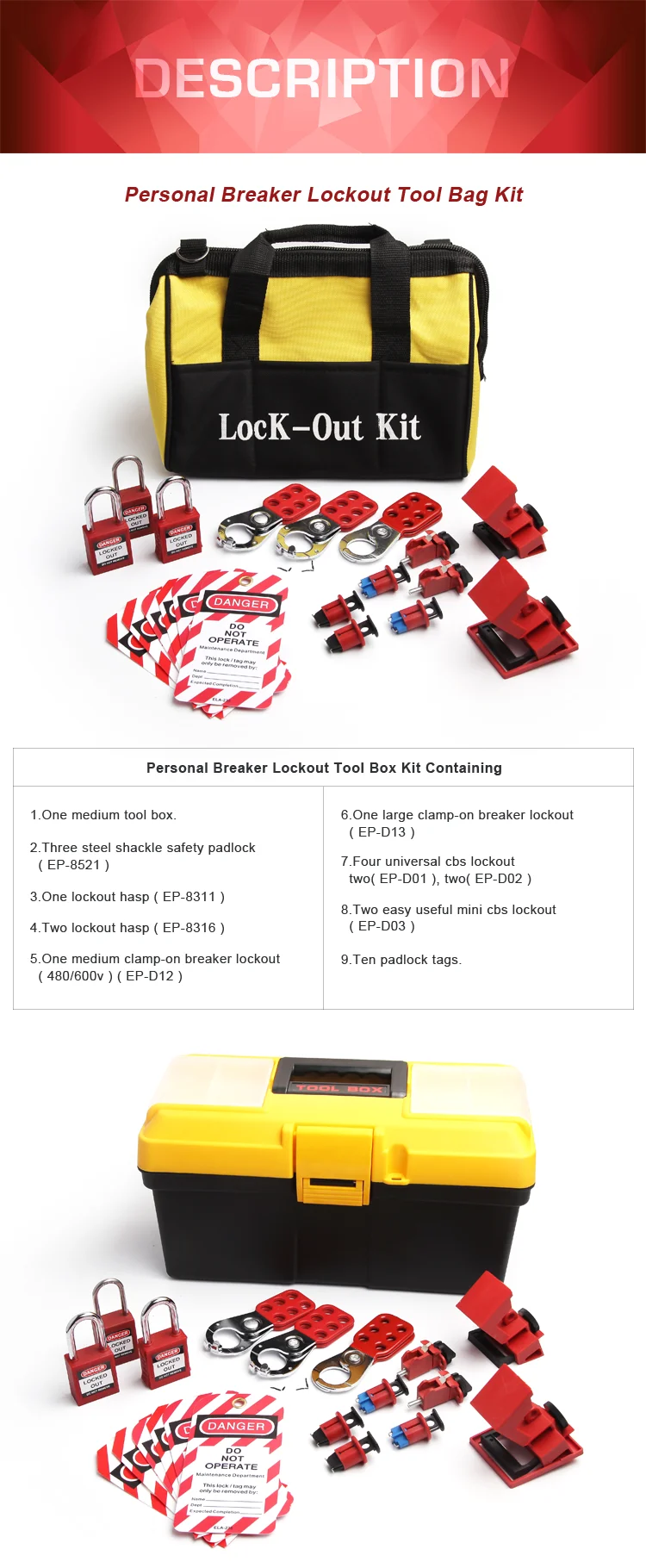 Industrial Personal Safety Breaker Lockout Tool Bag Kit Buy Breaker