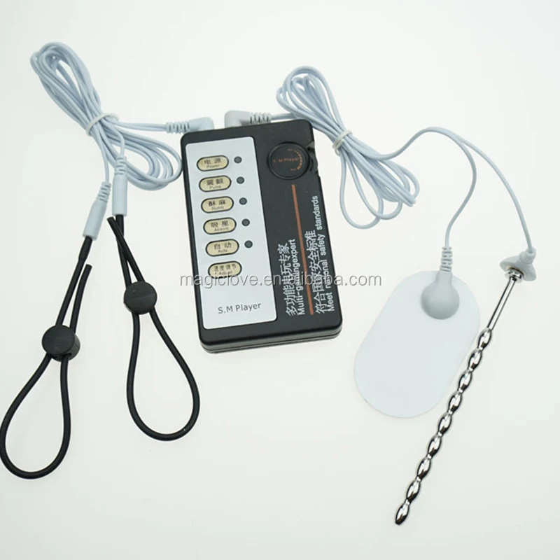 Electric Shock Massage Orgasm Device With Ring Horse Eye Stimulator Set Penis Enlarger Delay