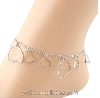 Silver Heart Shape Design Ankle Bracelets Love Barefoot Sandal Beach Silver Heart Shape Design Ankle Bracelets Love Barefoot Sandal Beach Anklet For Women