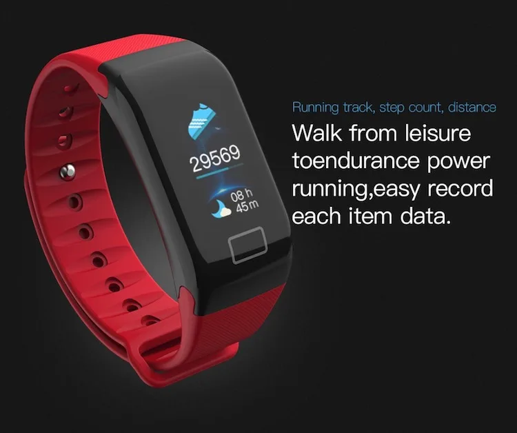 High quality F1 Plus Smart band Blood Pressure Waterproof Color Screen Heart Rate Monitor Smart Bracelet Wristband R3
