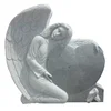 White Granite Angel Heart Gravestone Headstones Monuments Cemetery Tombstone