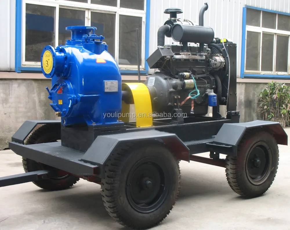 Diesel Engine Driven Self Priming Sewage Water Pump With Mobile Trailer Buy Self Priming