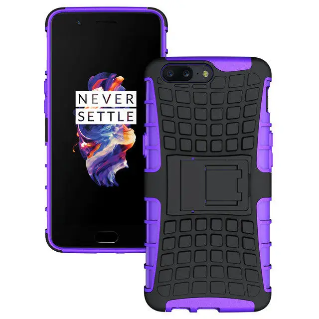 shockproof TPU+PC 2in1 tire pattern bracket cover phone case For 1+5 1+6