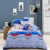 2015 new fashion cute deck log print bedding sets 100% cotton fabric full queen size quilt duvet cover for children bedding sets