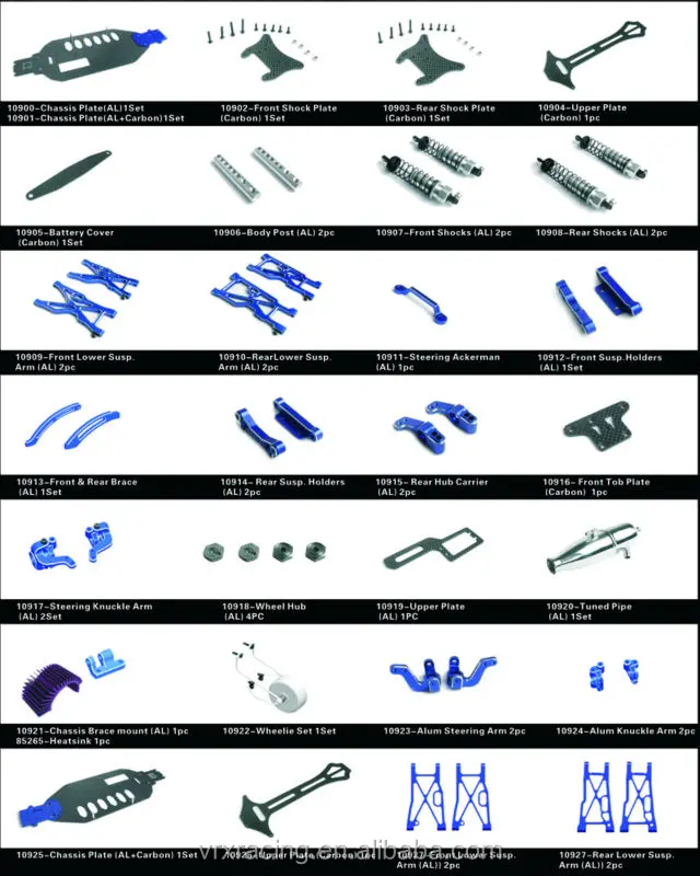 electric rc car parts list