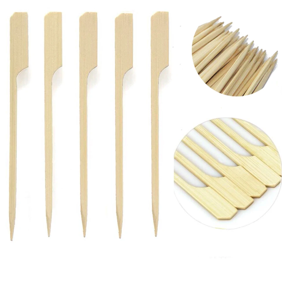 9cm Natural Color Bamboo Baking Burger Flat Teppo Skewers Sticks - Buy ...