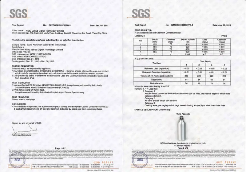 600ml aluminum water bottle 1