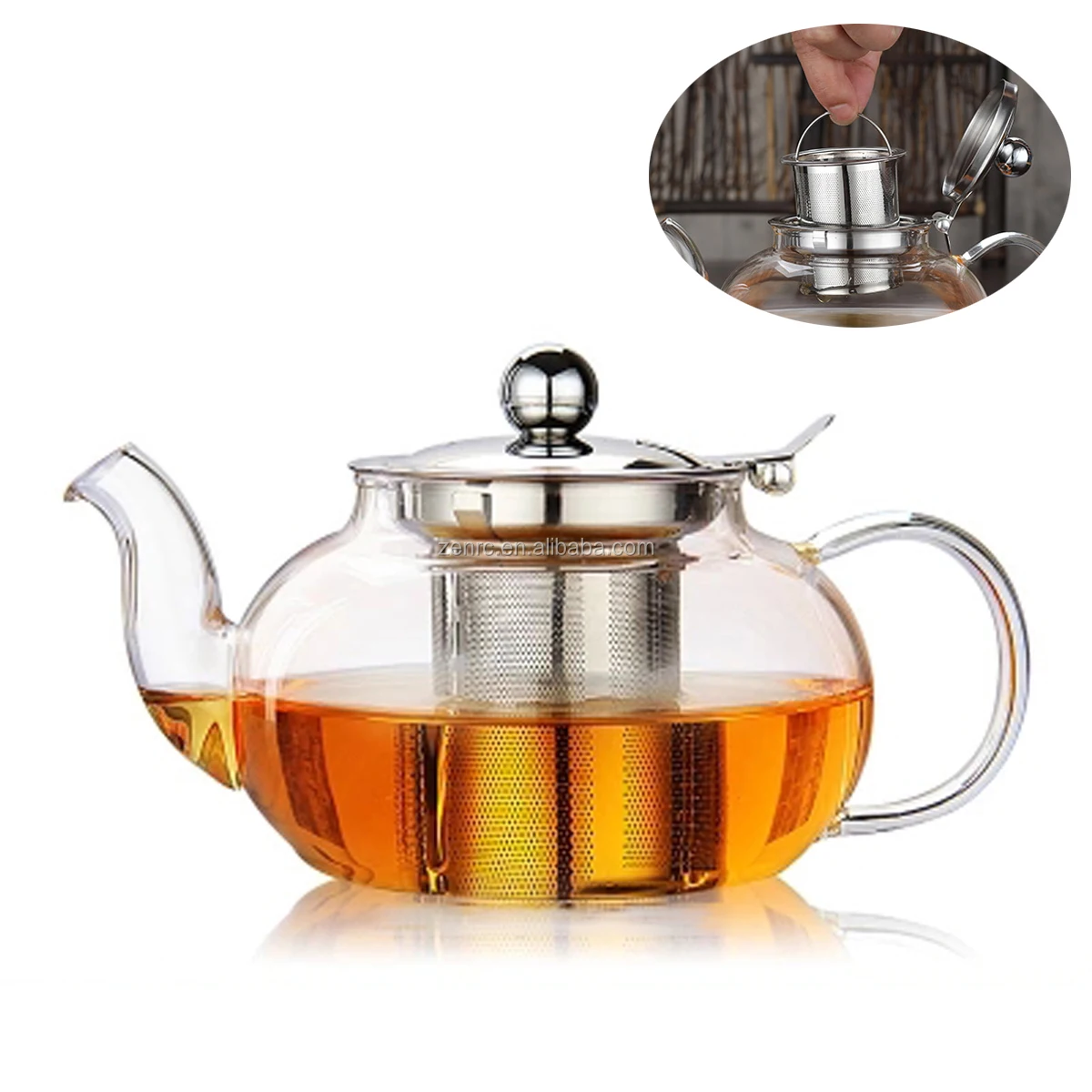 Borosilicate Glass Teapot with Updated Stainless Steel Strainer
