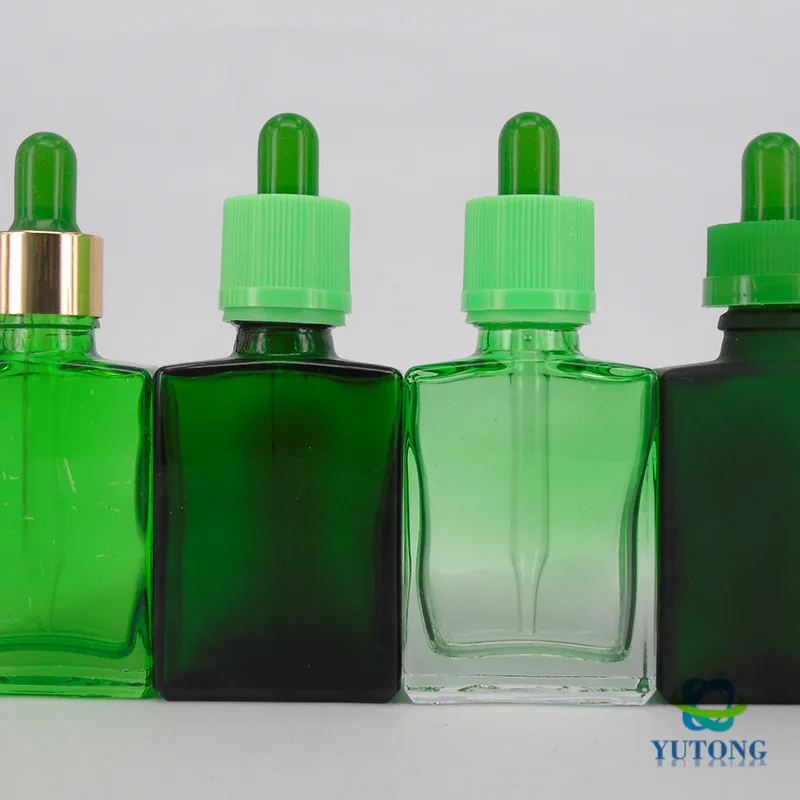 Download 30ml Green Frosted Flat Square Glass Dropper Bottles With ...