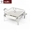 Hotel buffet chafing dish food warmer with glass dish