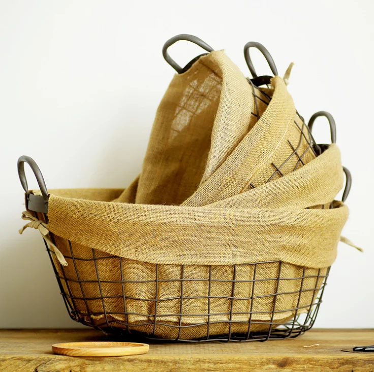 Chicken Wire Basket Woven Wire Bushel Basket With Burlap Liner Buy