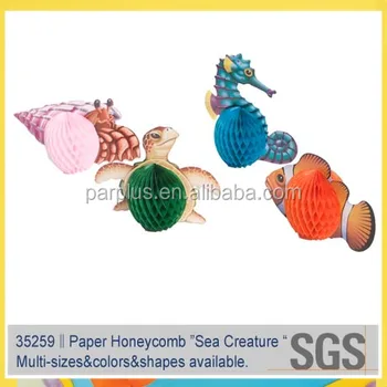 Sea Creature Characters Paper Honeycomb For Hawaiian Luau Party Decoration Buy Structural Paper Honeycomb Paper Party Decoration Tissue Paper