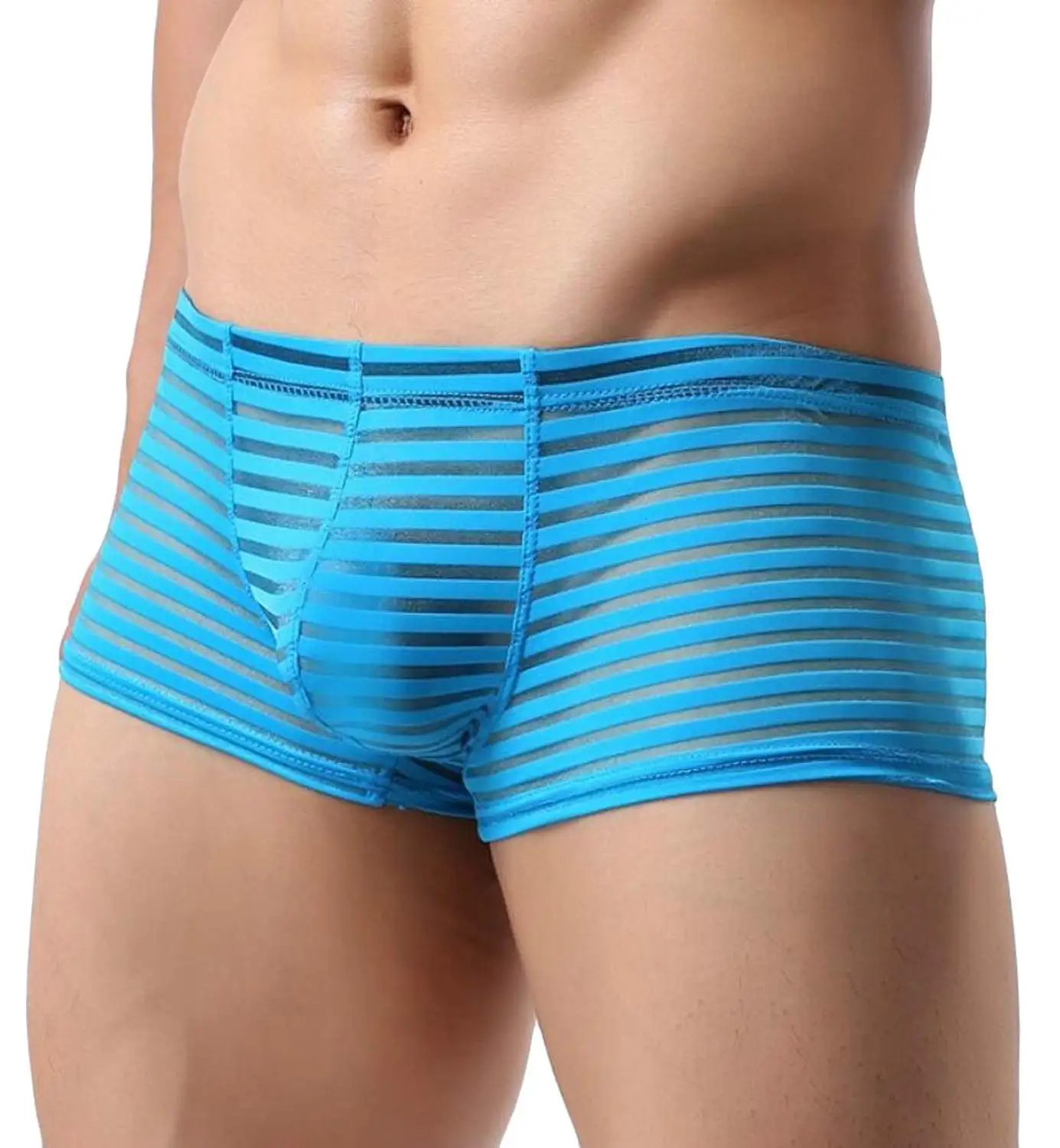 Missurous Mens Underwear Elastic Cotton Splicing Color Boxer Trunks