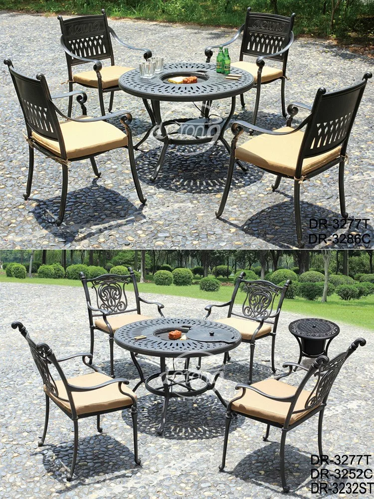 Muebles De Jardín,Juego De Comedor De Aluminio Fundido,Muebles De Patio