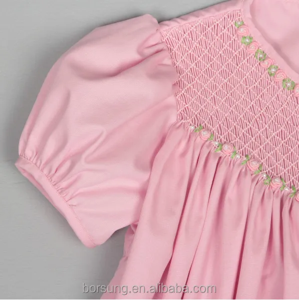 Baby Cotton Frocks Designs Pink Puff Sleeve Fashion Girls ...