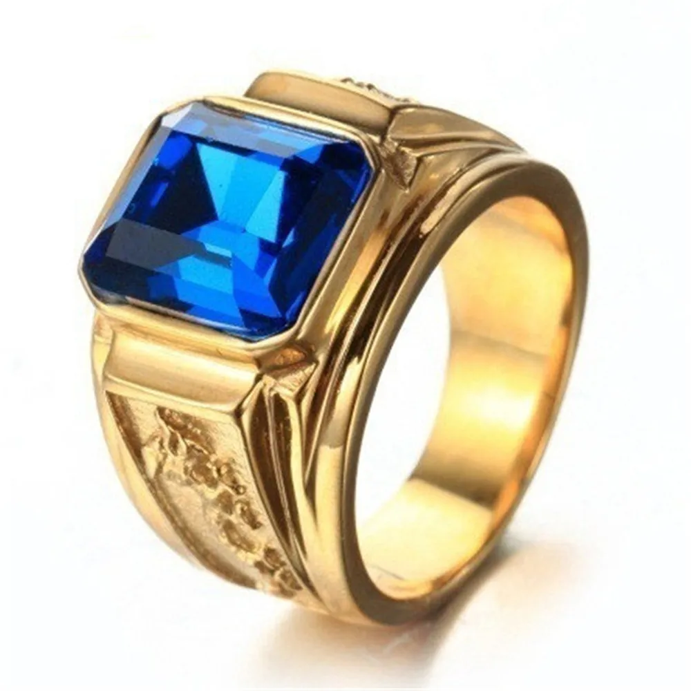 Vintage Fashion Saudi 18k Gold Plated Single Stone Ring  