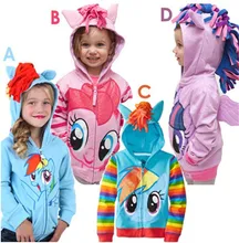 1PCS New 2015 Girls My little pony Kids Jacket Children’s Coat Cute Girls Coat &Hoodies & Girls Jacket Children Clothing Cartoon
