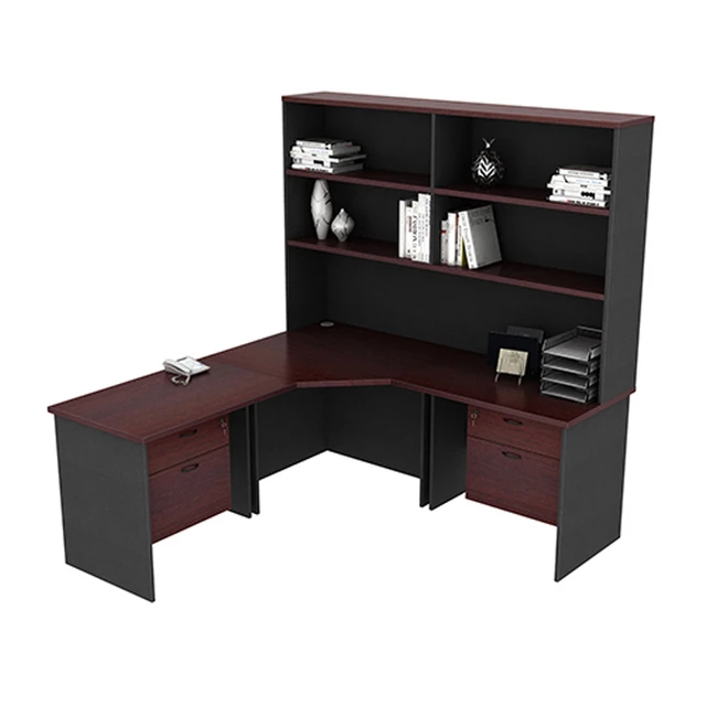 L Shape Office Desk With Hutch