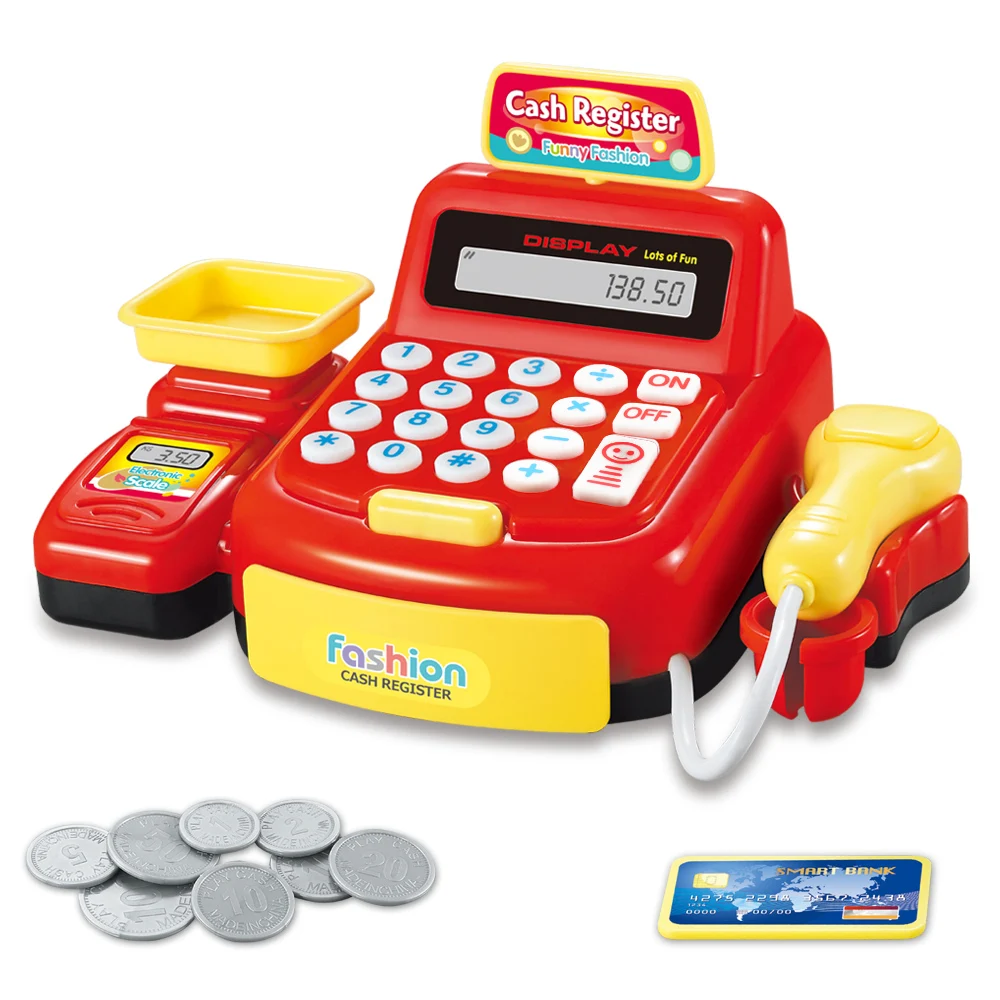 Plastic Kids Toy Educational Toy Cash Register With Electronic Sounds
