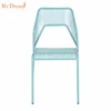 All weather garden line stackable outside restaurant industrial steel mesh iron dining chair