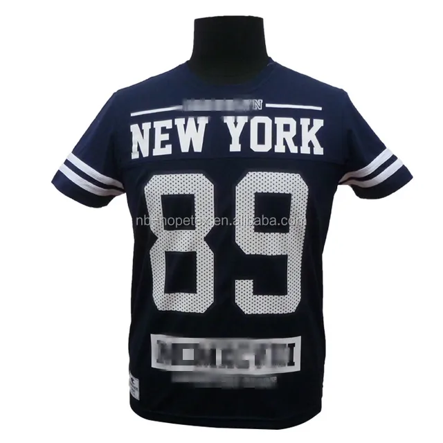 men crew neck tshirt navy print t-shirt hip hop style mesh fabric ventilate