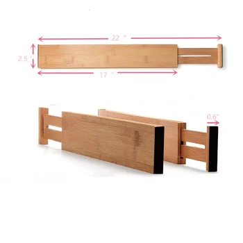 Wood Bamboo Drawer Dividers Adjustable Spring Organizer Buy