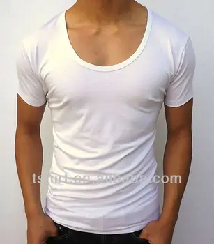 camisetas cuello ancho hombre