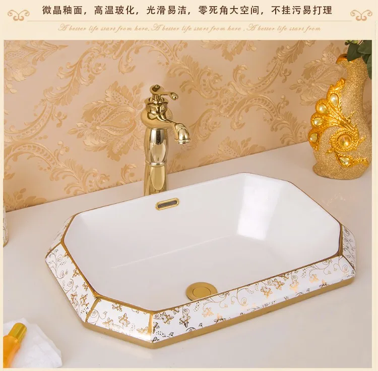 Guangzhou ceramic bathroom washing octagonal sink
