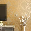Luxury gold 3D European Damascus wallpaper bedroom living room TV background restaurant hotel beige Blue green wallpaper