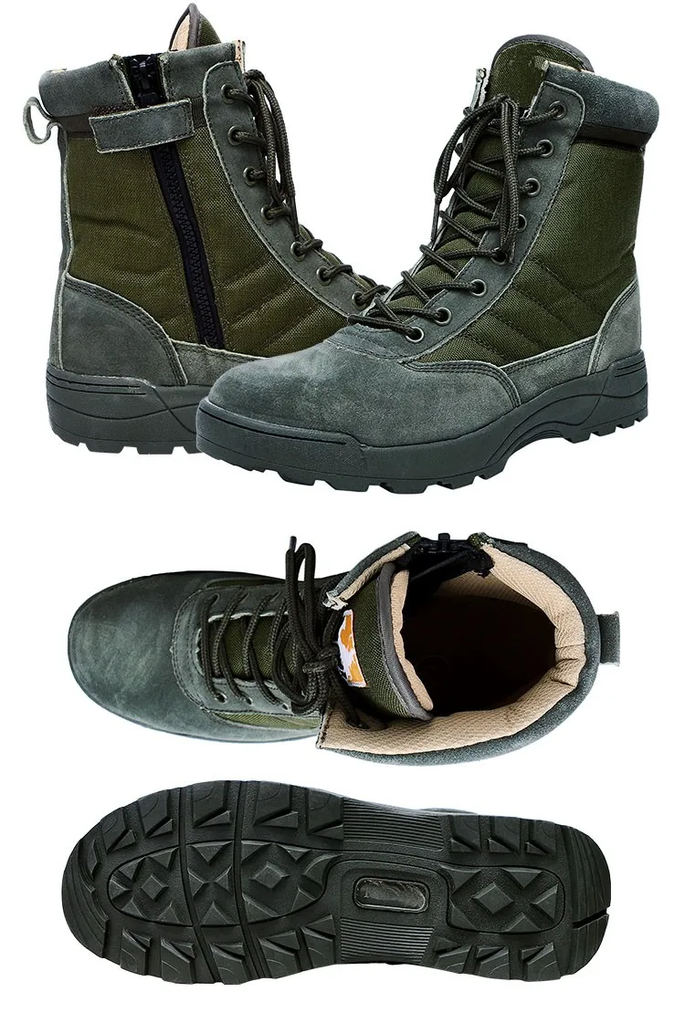 olive green combat boots