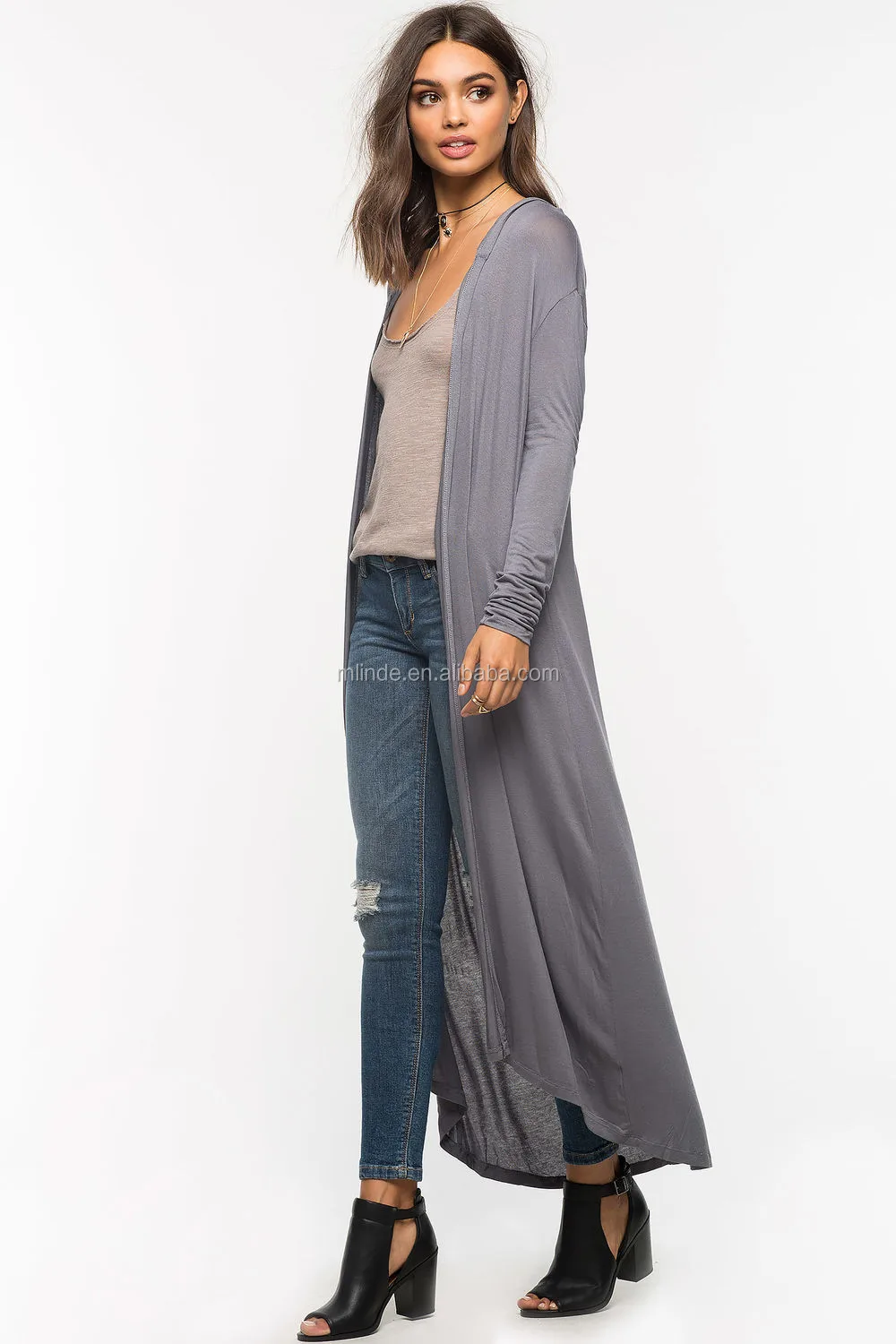 floor length hooded cardigan