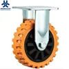 Heavy duty double ball bearing flame orange PU caster