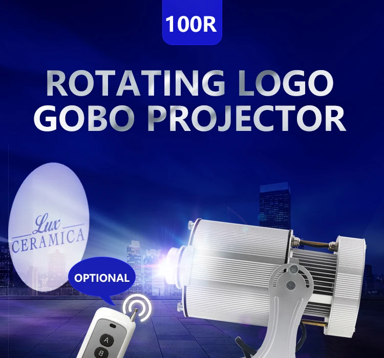 100W big glass outdoor waterproof rotating gobo projector on the wall