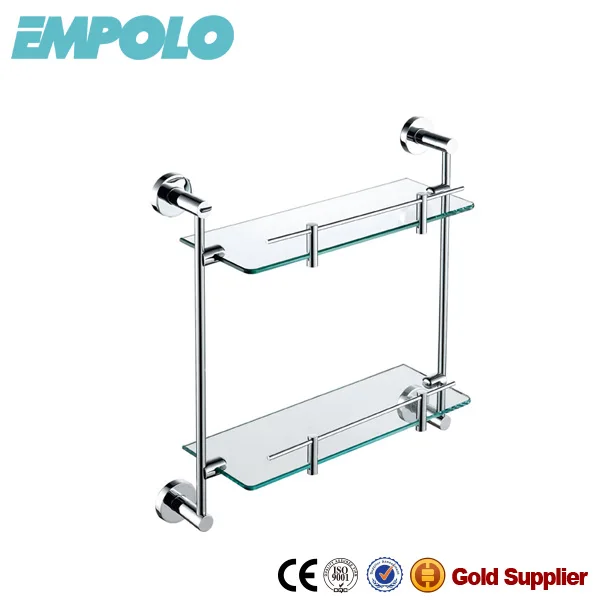 double glass shelf for bathroom