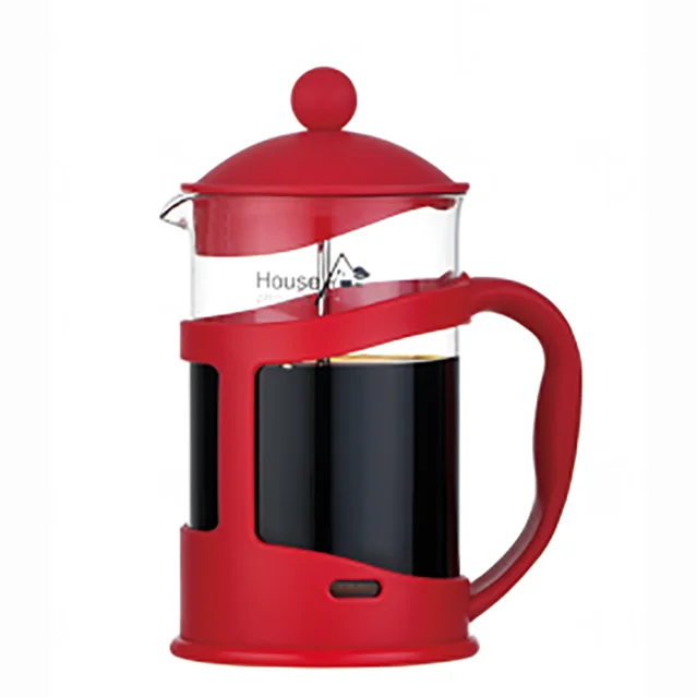 350ml Glass Tea Frech Press Mugs With Plastic Handle Manufacturers and