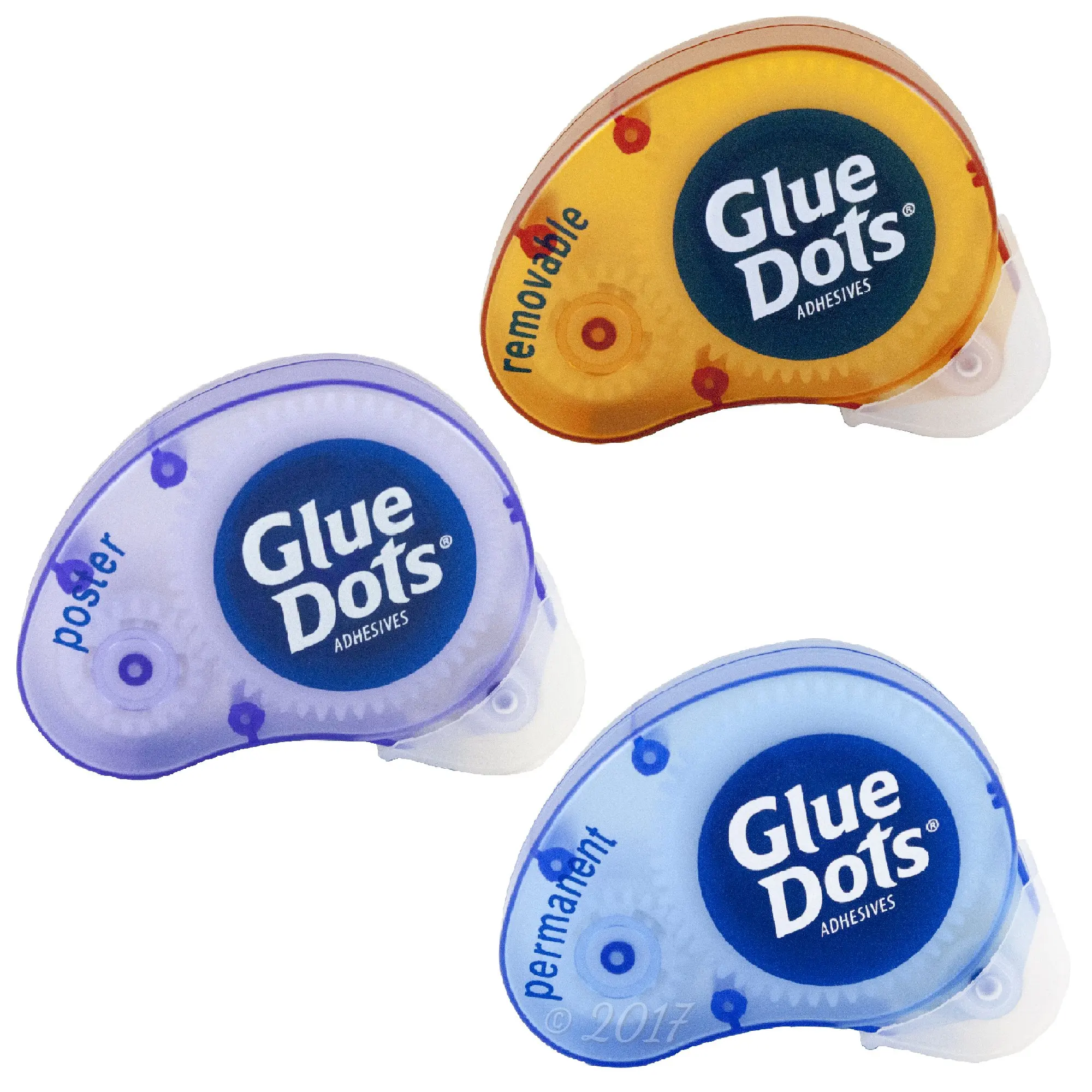 Glue Dots Project Pack, Includes 3 Dispensers, Each with 200 (.375 Inch) Diameter Adhesive Dots, Permanent, Removable and Poster Adhesives (85111)