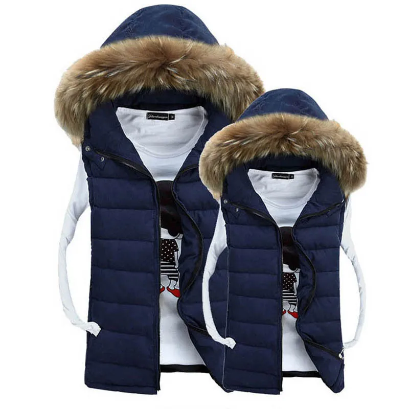 winter vest with fur hood