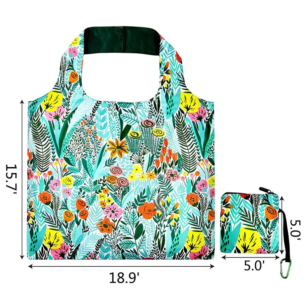 Customized Logo Design Nylon Foldable Reusable Tote Shopping Bag With ...