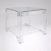 Clear Four Sided Cube Acrylic Table Edges Polished Lucite Coffee Table