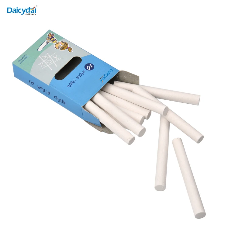 Nontoxic White And Colored Chalk 10ct Box Ecofriendly Washable