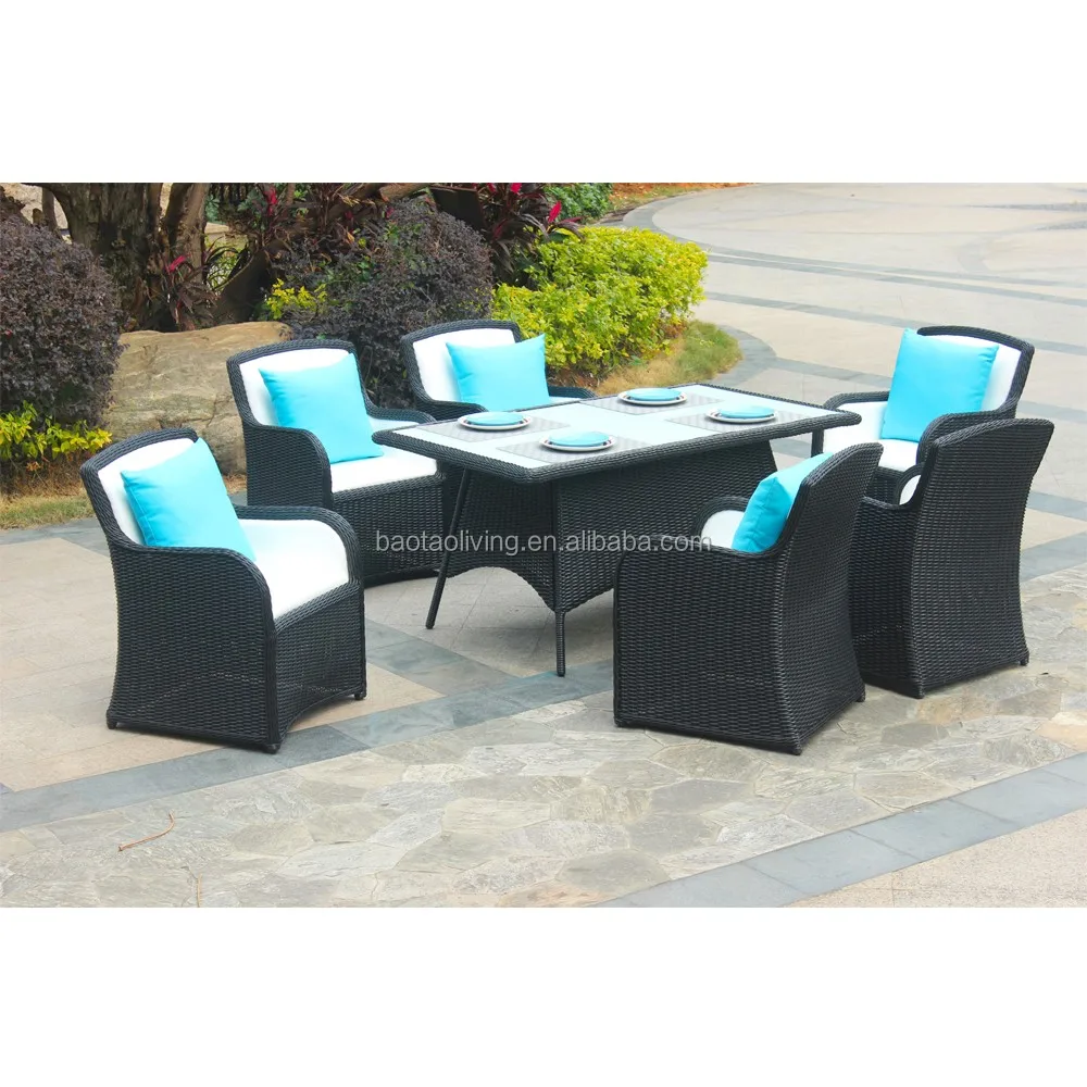 Vintage Uk Style Garden Tables And Chairs Set Wicker Dining Furniture