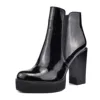 MANRINO-0064 Round Toe Block High Heel Patent Pu Upper Unit Sole Women Boots Factory In China 2019 Fashion Trends